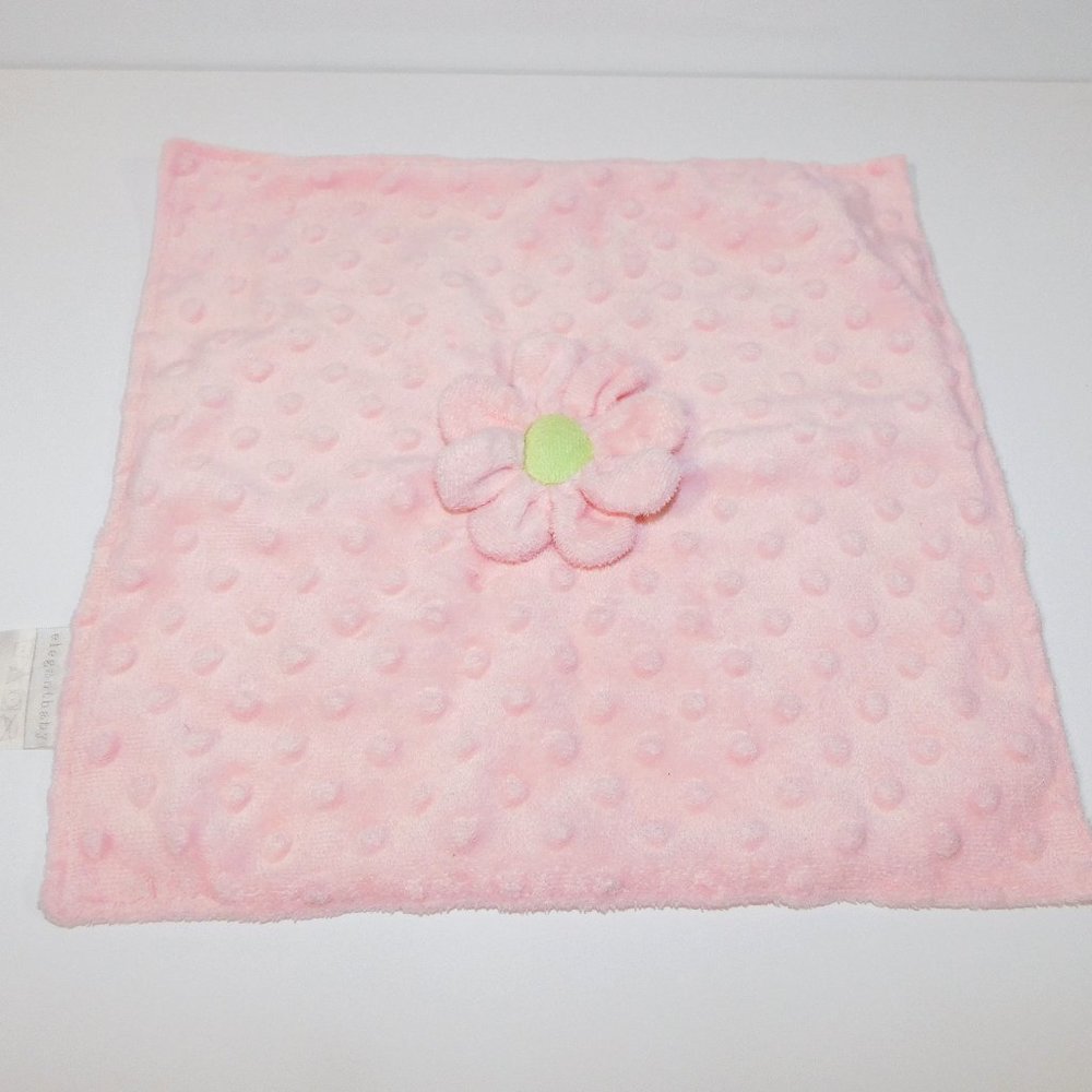 Elegant Baby Pink Flower Baby Security Blanket Nunu Lovey